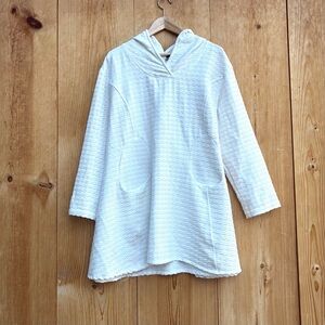 Dress To Kill Jane Mohr White Long Sleeve Hoodie Dress One Size